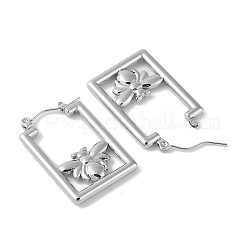 変色しない304ステンレススチールイヤリング  女性のための  ミツバチ  ステンレス鋼色  30x3.1mm&nbsp;EJEW-S227-27P