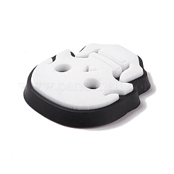 ハロウィーンのテーマ pvc カボション  スカル  ホワイト  20x17x3mm&nbsp;FIND-E017-02