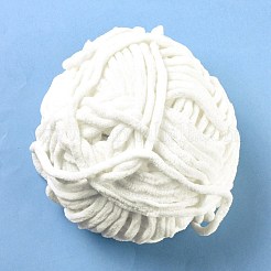 スカーフ用の、かさばる柔らかいポリエステル製のかぎ針編み・編み物用糸  バッグ  クッション作り  フローラルホワイト  100 G /ロール  45 m /ロール&nbsp;OCOR-G009-03G
