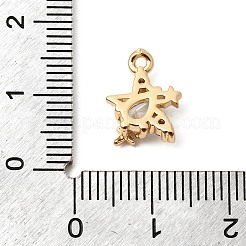 真鍮マイクロパヴェクリアキュービックジルコニアチャーム  星のチャーム  18KGP本金メッキ  13x10x4mm  穴：1.3mm&nbsp;ZIRC-F146-04G
