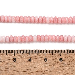 グラデーション染めガラスビーズ連売り  イミテーション翡翠  ロンデル  ショッキングピンク  4.5x2.5~3mm  穴：0.7mm  約143個/連  14.76~14.84インチ（37.5~37.7cm）&nbsp;GLAA-C043-01G