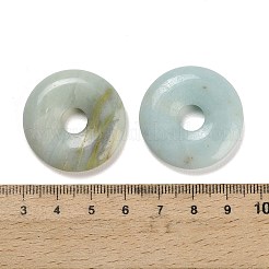 ナチュラルフラワーアマゾナイトペンダント  ドーナツ/円盤チャーム  30x6.5mm  穴：7.5mm&nbsp;G-F831-A05