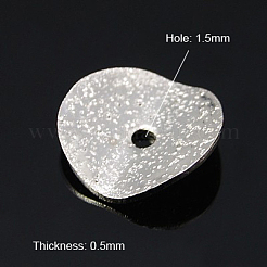 合金製ウェーブ状スペーサービーズ  ツイスト  プラチナ  10x10x0.5mm  穴：1mm&nbsp;PALLOY-E096-10x10-N