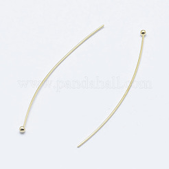 真鍮のボールヘッドピン  長持ちメッキ  ニッケルフリー  18KGP本金メッキ  20x0.6mm  22ゲージ  ヘッド：1.8mm  700~750個/袋&nbsp;KK-G331-10-0.6x20-NF