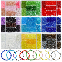 ガラスビーズセット  多面カット  混合図形  ディープスカイブルー  6x5mm  穴：1mm  160pc&nbsp;EGLA-YW0003-93A