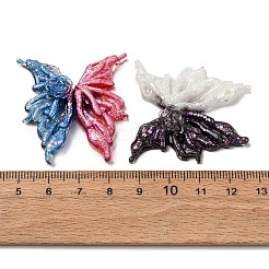 ルミナスオペーク樹脂カボション  バラの蝶の羽  グリッターパウダー付き  暗闇で光る  ミックスカラー  40x38x8mm&nbsp;CRES-L045-10