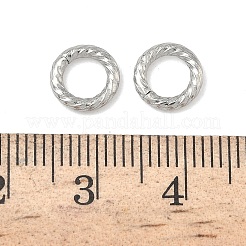 304ステンレススチールリンクリング  テクスチャード ラウンド リング  変色しない  ステンレス鋼色  8x1.5mm  内径：5mm&nbsp;STAS-Z175-01P-01