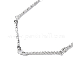 変色しない304ステンレススチールツイストリンクバーチェーンブレスレット  ステンレス鋼色  6-3/8インチ（16.3cm）&nbsp;BJEW-K226-04P
