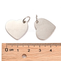 ブランクタグペンダントを押す亜鉛合金  カドミウムフリー＆鉛フリー  ハート  プラチナ  21x20x1.5mm  穴：5mm&nbsp;PALLOY-AD49547-N