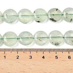天然石プレナイトビーズ連売り  フラットラウンド  12~13x4.5~5.5mm  穴：1mm  約33個/連  15.75インチ（40cm）&nbsp;G-F790-H03-03