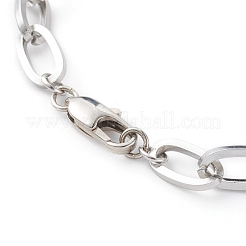 304ステンレススチールアズキチェーンブレスレット  真鍮カニカン付き  ステンレス鋼色  7-5/8インチ（19.5cm）&nbsp;BJEW-JB06194-02