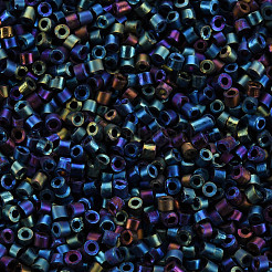 つや消し板ガラスシリンダービーズ  シードビーズ  メタリックカラー  丸い穴  マリンブルー  1.5~2x1~2mm  穴：0.8mm  約8000個/袋  約1ポンド/バッグ&nbsp;SEED-S047-F-001