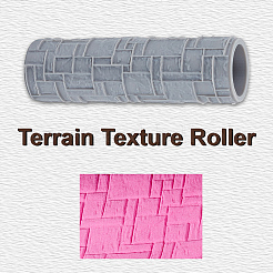 プラスチックハンドル粘土テクスチャローラー  陶器ツール  スレートグレイ  100~102x30~31.5mm&nbsp;DIY-WH0699-88D