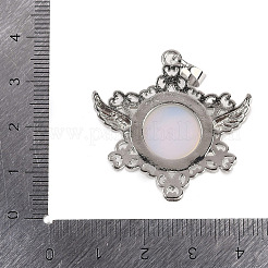 オパールペンダント  ラックメッキ真鍮のパーツ  プラチナ  カドミウムフリー＆鉛フリー  スター  35x34x7.5~8mm  穴：5x8mm&nbsp;G-I366-02P-15