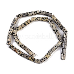 天然石ダルメシアンジャスパービーズ連売り  コラム  7.5~8.5x5~6mm  穴：1mm  約45~46個/連  14.69~15.04インチ（37.3~38.2cm）&nbsp;G-C128-A18-01