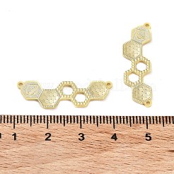 スターリングシルバーコネクターチャーム925個  六角リンク  18KGP本金メッキ  9x29x1.2mm  穴：1mm&nbsp;STER-C003-22G