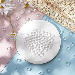 プラスチックビーズ  穴がない  正方形  透明  8.5x8.5x8.5mm  400pc&nbsp;KY-CP0001-16A