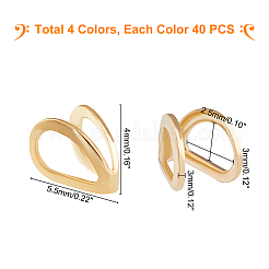 160個 4色 304ステンレススチールペンダントベイル  ティアドロップ  ミックスカラー  5.5x4x3mm  穴：2.5x3mm  40個/カラー&nbsp;STAS-UN0022-70