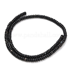 合成インペリアルジャスパービーズ連売り  ロンデル  染め  ブラック  4x2mm  穴：0.9mm  約160~162個/連  14.96~15.16インチ（38~38.5cm）&nbsp;G-Z110-B04-2x4mm-04