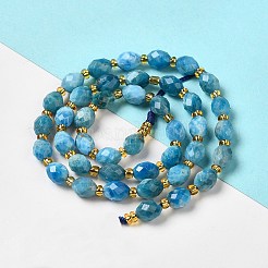 天然石アパタイトビーズ連売り  シードビーズで  多面カット  オーバル  7.5~8x6~6.5mm  穴：1.2mm  約40~42個/連  15.35~15.55''（39~39.5センチメートル）&nbsp;G-H297-C03-01