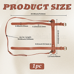 PUレザーヨガマットキャリーストラップ  合金バックル  キャメル  510x325x2.5~15.5mm&nbsp;AJEW-WH20816-171B-AB