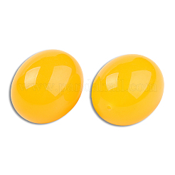 樹脂ビーズ  イミテーション翡翠  片穴  オーバル  ゴールド  20x16mm  半分穴：1.2mm&nbsp;RESI-N034-13-Q04