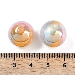 グラデーションカラーのレジンビーズ  パールカラーの  ラウンド  砂茶色  16mm  穴：2.5mm&nbsp;X-RESI-P042-01A-05