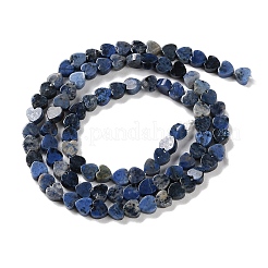 天然石ソーダライトビーズ連売り  ハート  4x4x2mm  穴：1mm  約87~91個/連  13.78''~14.17''（35~36センチメートル）&nbsp;G-M403-A08-01