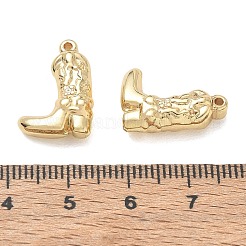 304ステンレスペンダント  カウボーイブーツのチャーム  長持ちメッキ  ゴールドカラー  18x12.5x5.5mm  穴：1.4mm&nbsp;SA-CBA3037-27G-02