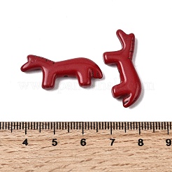 合成ターコイズビーズ  馬  染め  レッド  12.5~13x28.5~29x4~4.5mm  穴：1.2mm&nbsp;G-B158-01D