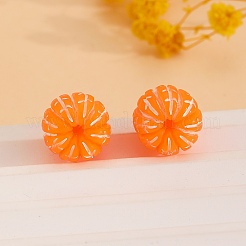 樹脂製オレンジスタッドピアス  合金針付き  オレンジ  13mm&nbsp;LS-EJEW-B136-01