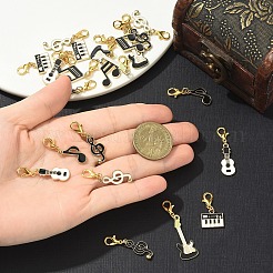 21 個 7 スタイル合金エナメルペンダント装飾  楽器と音符  合金製カニカン付き  ホワイト  27~44mm  3個/スタイル&nbsp;HJEW-YW00230