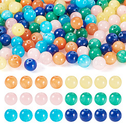 96個 6色天然馬山翡翠ラウンドビーズ  染め＆加熱  ミックスカラー  8mm  穴：1mm  16個/カラー&nbsp;G-TA0002-36