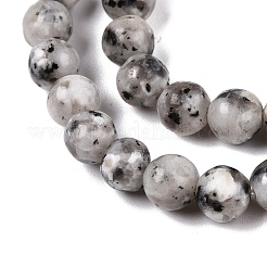 染め加工天然石ホワイトジェイドビーズ連売り  ラウンド  グレー  4.5x4~4.5mm  穴：0.7mm  約82~89個/連  14.69~15.04''（37.3~38.2センチメートル）&nbsp;G-T140-4mm-B02