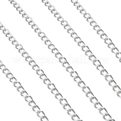アルミカーブチェーン  溶接されていない  銀  11.5x8x1.8mm&nbsp;X-CHA-T001-22S