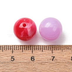 ツートンカラーの天然石風アクリルビーズ  ラウンド  ミックスカラー  12mm  穴：1.8mm  約500個/500g&nbsp;AC-CBA7B05-15
