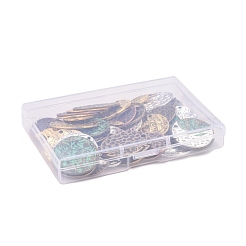 48個12スタイルアロイペンダント  星のチャームと楕円形と丸形  ミックスカラー  25~30x15~27mm  4個/スタイル&nbsp;PALLOY-PH0001-90
