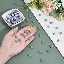 プラスチック製縫製ボタン100個  布カバー付き  フラットラウンド  1穴  グレー  10x7mm  穴：2x2mm&nbsp;DIY-NB0013-44C