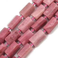 天然石ロードナイトビーズ連売り  コラム  多面カット  シードビーズで  11~15x7~8x7~8mm  穴：0.8~1mm  約27~29個/連  15.47~15.83''（39.3~40.2センチメートル）&nbsp;G-L657-D01-01