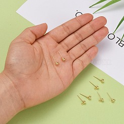 925スターリングシルバースタンドピアスパーツ  スタンプ925個付きイヤリングポスト  18KGP本金メッキ  15mm  ヘッド：6.5x4mm  穴：1mm  ピン：0.7mm&nbsp;STER-K167-042C-G