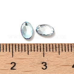 ガラスラインストーンカボション  ポイントバック＆バックメッキ  多面カット  オーバル  光azore  6x4x2mm&nbsp;RGLA-P037-08A-D202