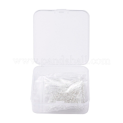 真鍮製9ピン  貯蔵容器付き  銀  2.0cm / 2.6cm / 4cm / 5cm  穴：2mm  ピン：0.7mm  約600個/箱&nbsp;KK-X0093-05S