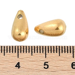 イオンプレーティング（IP）304ステンレススチールチャーム  18KGP本金メッキ  ティアドロップ  12x6.5x6.5mm  穴：1.8mm&nbsp;STAS-R135-01G-03