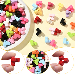 ベーキングペイント不透明アクリルビーズ60個  角型  ミックスカラー  12x12x12mm  穴：2.5mm&nbsp;OACR-SP0001-91