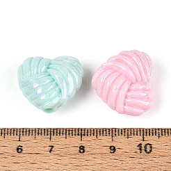 不透明なアクリルビーズ  ハート  ABカラーメッキ  ミックスカラー  20x22x11.5mm  穴：2.8mm  約188個/500g&nbsp;OACR-N150-01