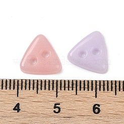 2穴ガラスボタン  三角形  ミックスカラー  10x11x3mm  穴：1.5mm&nbsp;PORC-R010-13