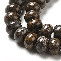 天然赤い雪片オブシディアンのビーズ連売り  ロンデル  8x5mm  穴：0.7mm  約70個/連  14.76~14.96インチ（37.5~38cm）&nbsp;LS-G-G992-B03