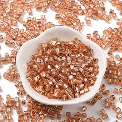 ガラスシードビーズ  銀並ぶ  正方形  ダークオレンジ  3~4x3x3mm  穴：1.2mm  約6300個/ポンド&nbsp;SEED-M011-01A-04