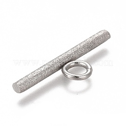 変色しにくい304ステンレススチールトグル留め具パーツ  テクスチャ  バー  ステンレス鋼色  7x20x2mm  穴：3mm&nbsp;STAS-P248-02P