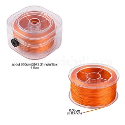 フラット弾性クリスタルストリング  弾性ビーズ糸  ストレッチブレスレット作り用  オレンジ  0.8mm  約98.43ヤード（90m）/箱&nbsp;EW-YW0001-07E